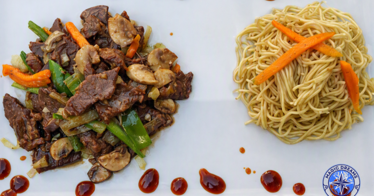 Beef with Oyster Sauce and Chinese Noodles.