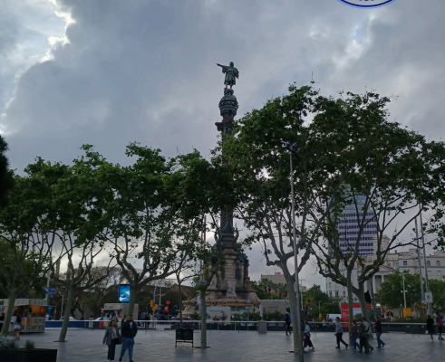 Monument in honor of Christopher Columbus, the discoverer of America