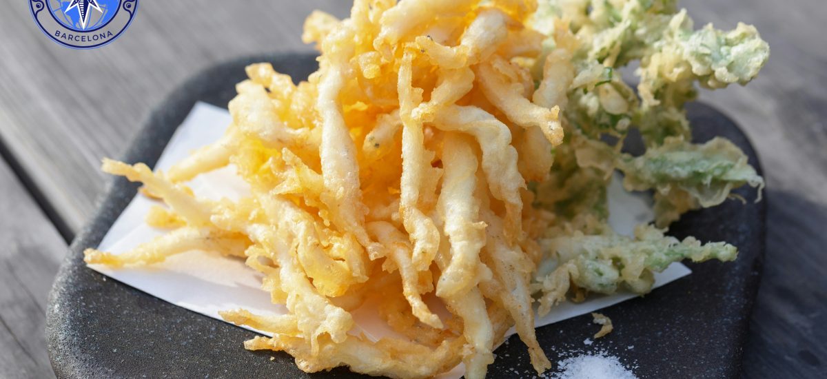 Crispy Whitebait Tempura with Wild Asparagus.