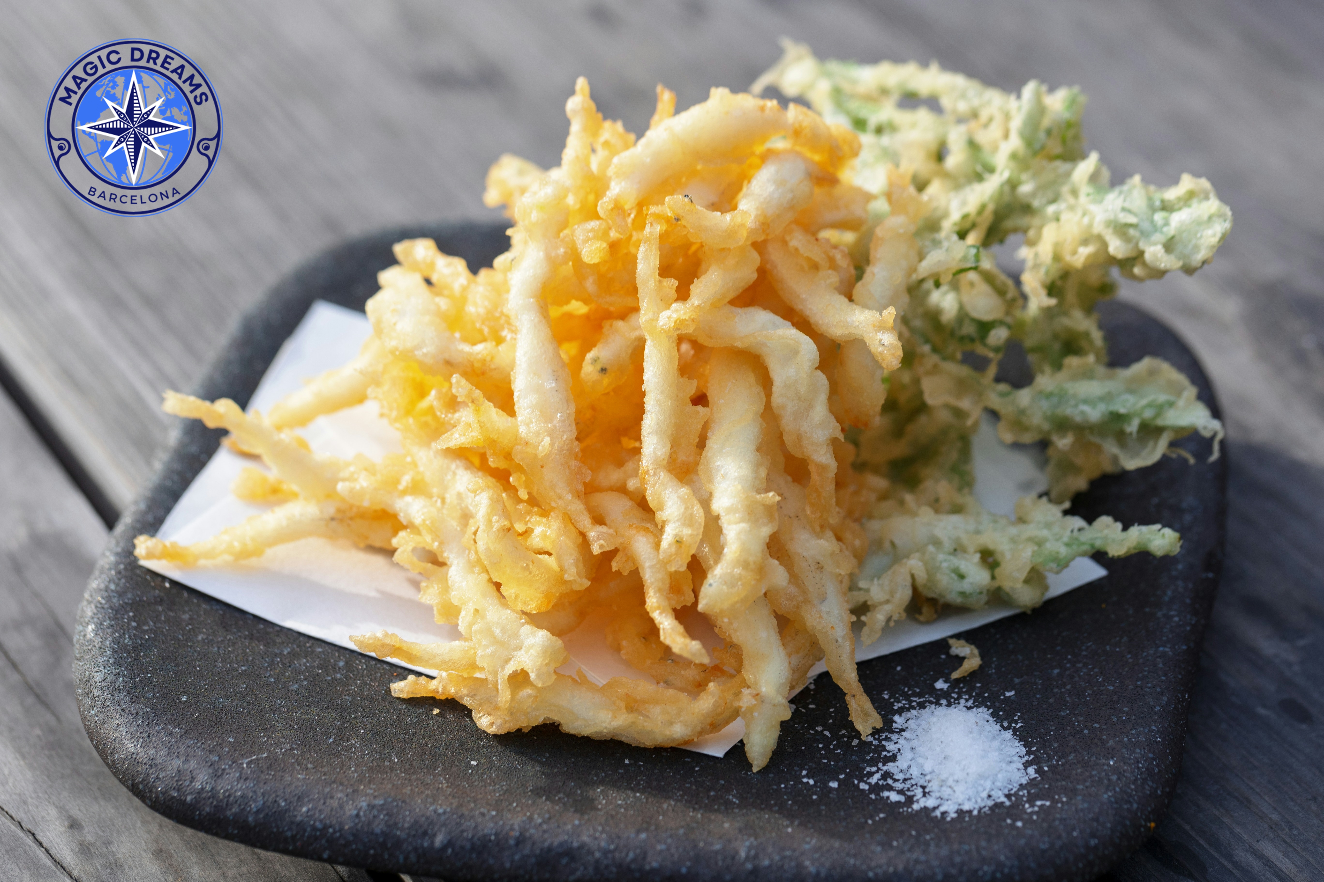 Crispy Whitebait Tempura with Wild Asparagus.