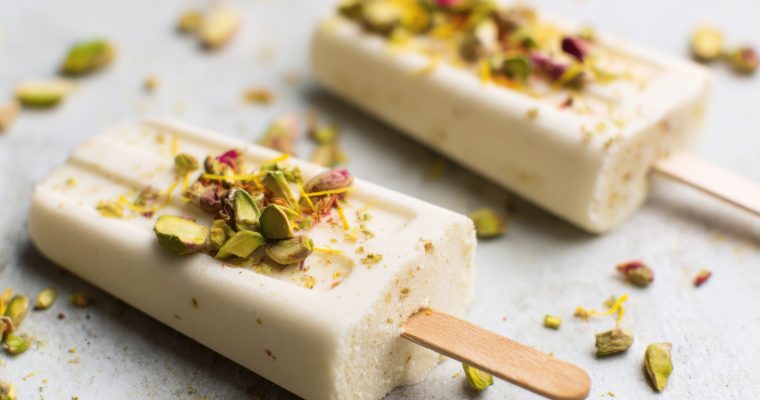 Premium Coconut Kulfi with Pistachios, Rose & Saffron.