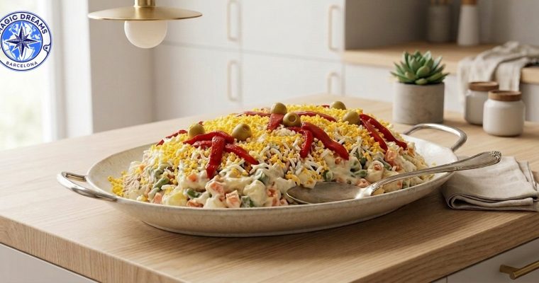 Tuna and Olive Russian Salad: A Classic Recipe with Mediterranean Flavour.
