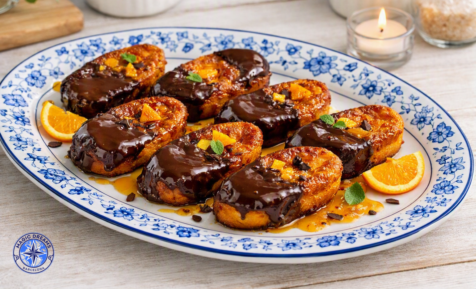 Orange and Chocolate Torrijas.