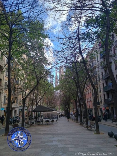 Avenida Gaudí: encanto mediterráneo en el corazón de la ciudad.
