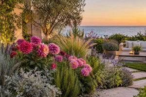Jardín Mediterráneo al atardecer - Magic Dreams Barcelona.