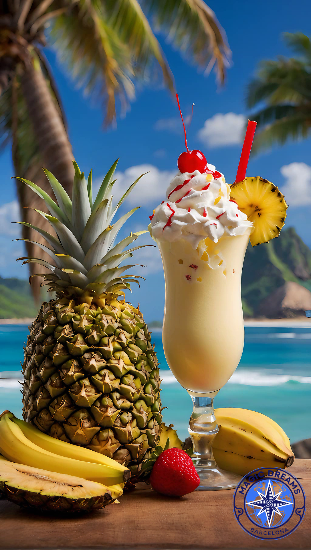 Piña Colada Tropical Cremosa Sin Alcohol.