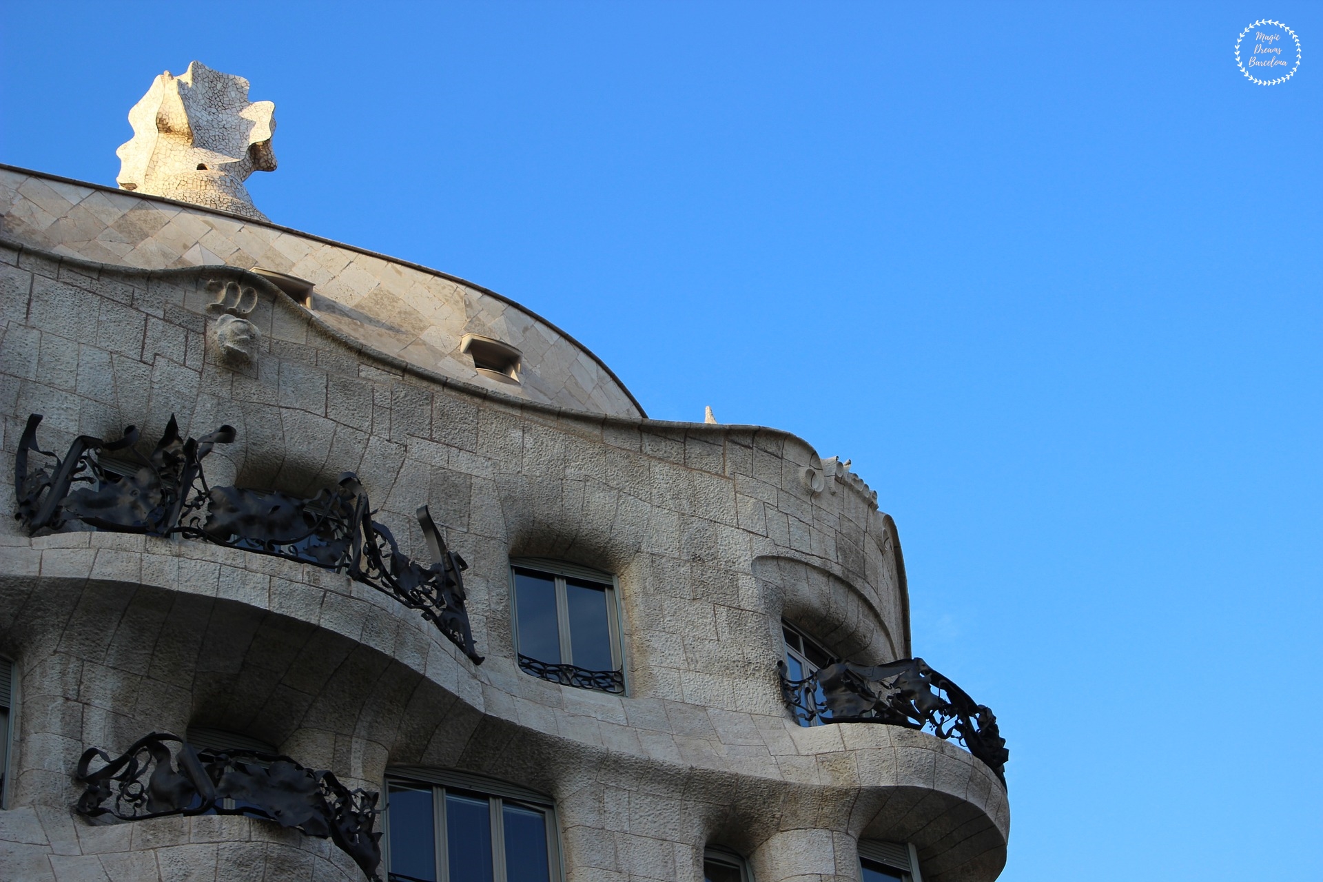 Detalle en la Pedrera-Casa Milà del arquitecto catalán Antoni Gaudí.