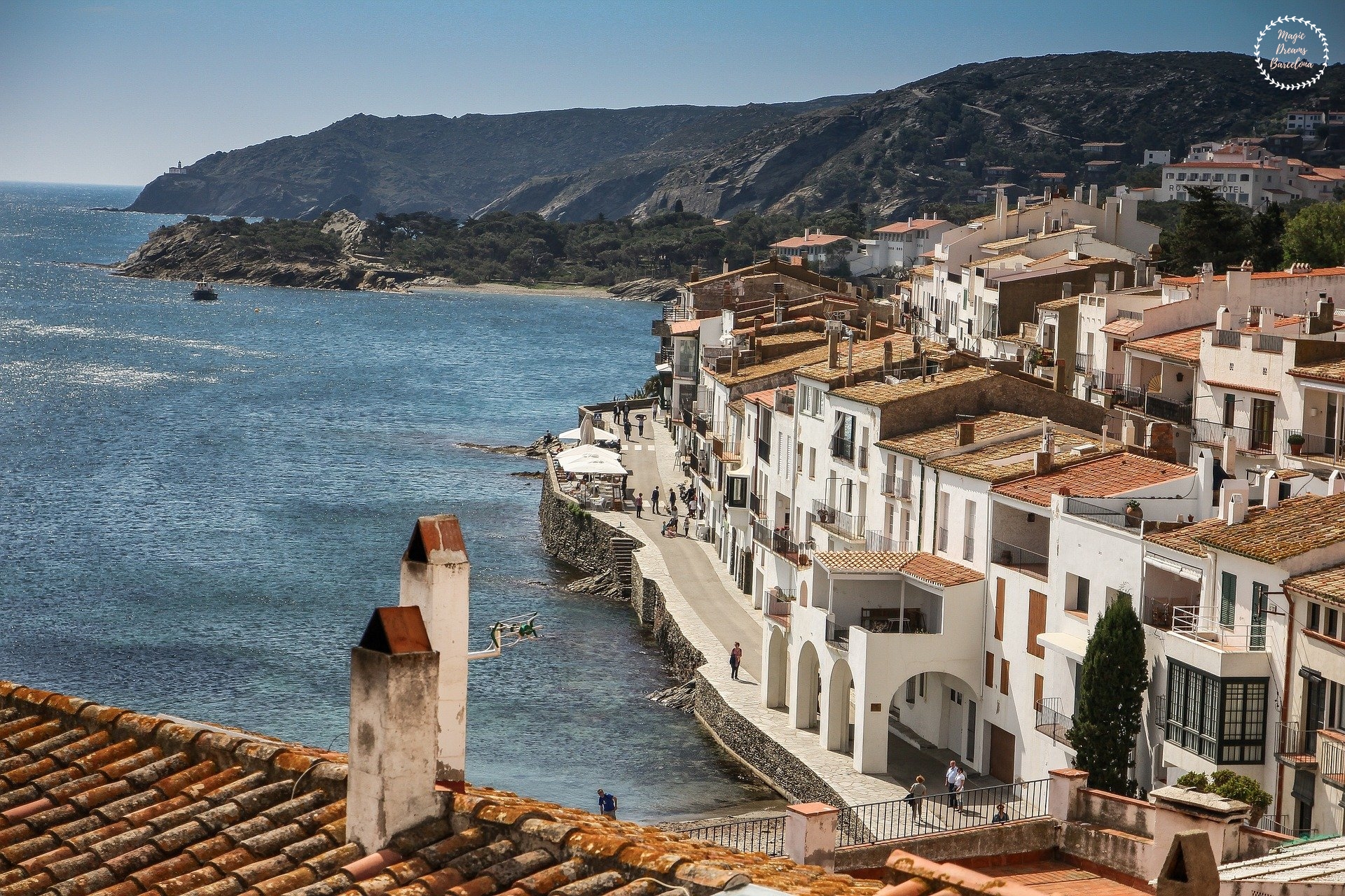 Perspectiva semi aérea de parte de Cadaqués - Alt Empordà - Cataluña.