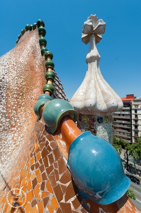 Detalle exterior Casa Batlló de Antoni Gaudí.