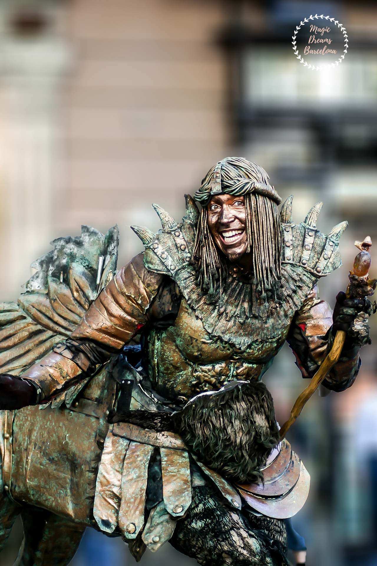 Detalle estatua humana de "Las Ramblas".
