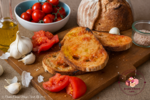 - "Pa amb tomàquet" (Pan con tomate) -.