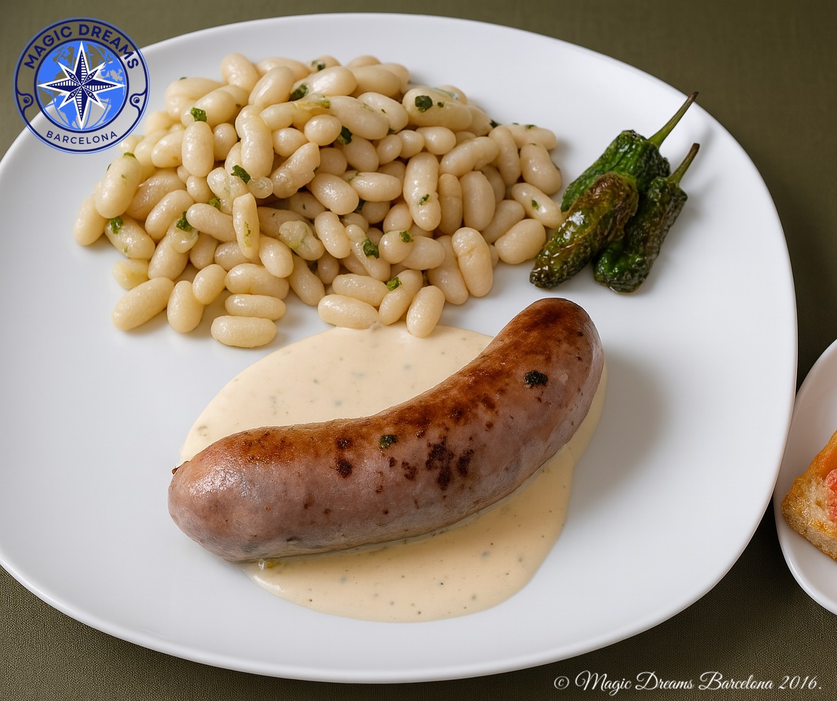 Traditional Catalan Butifarra with White Beans.