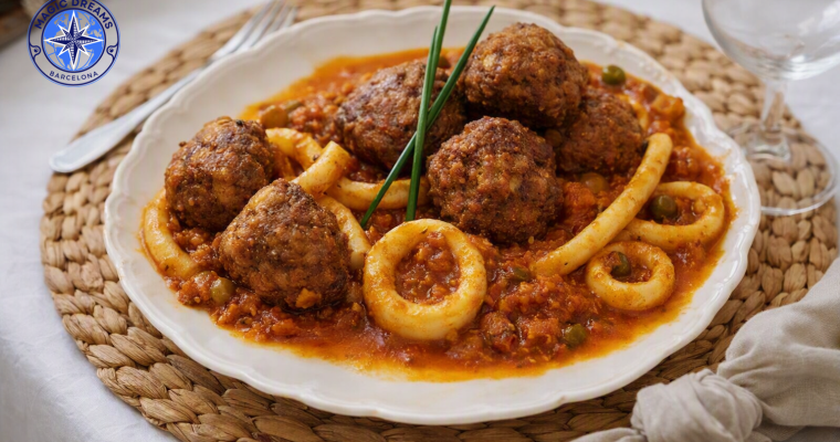 Meatballs with Cuttlefish – “Mar y Montaña”.